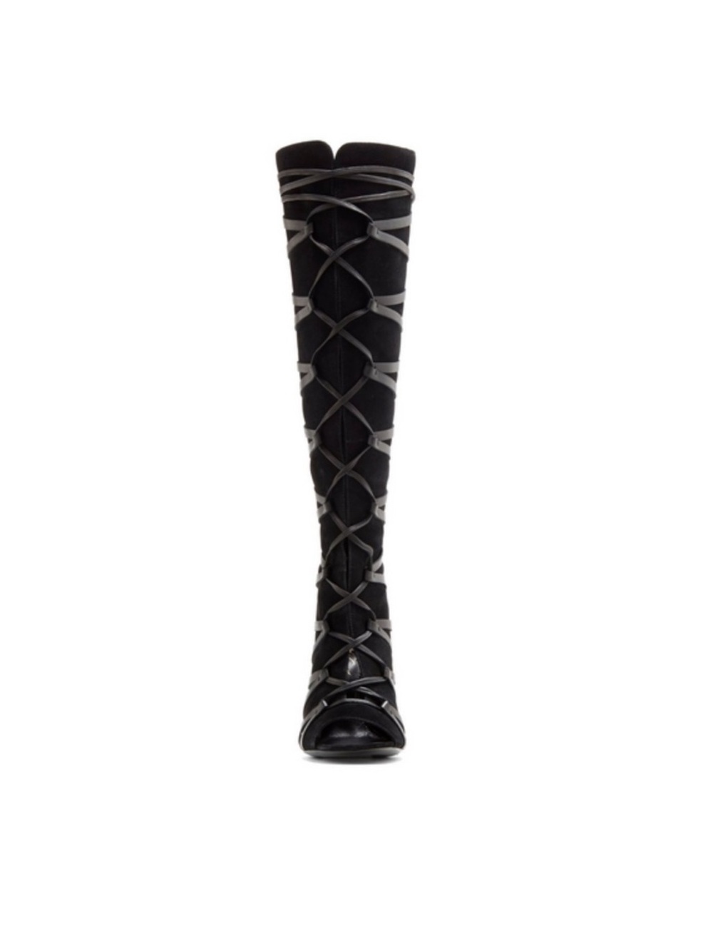 VC John Camuto Maddy High Heel Lace-Up Black Suede Boots Renaissance leather - Picture 2 of 16